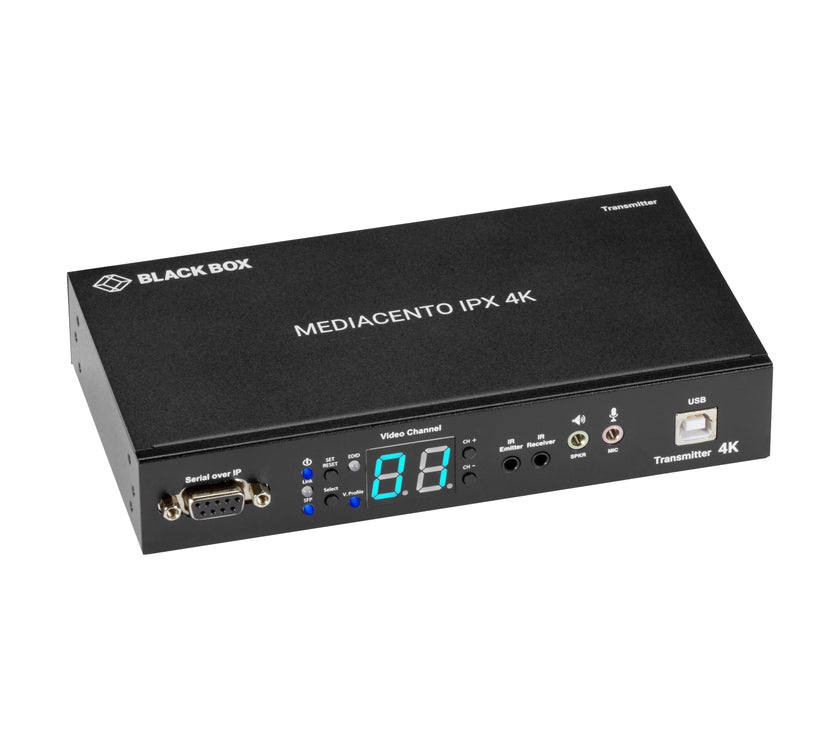 Black Box MediaCento IPX 4K Transmitter - Fiber/USB Extender, Up to 6.2 Miles