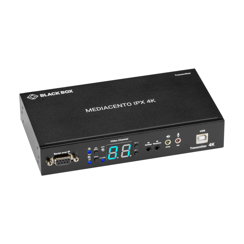 Black Box MediaCento IPX 4K Transmitter - Fiber/USB Extender, Up to 6.2 Miles